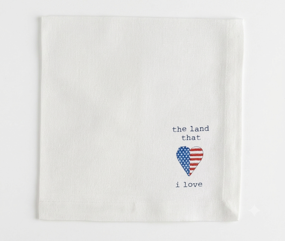 Linen Napkin-Flag Love (per item)