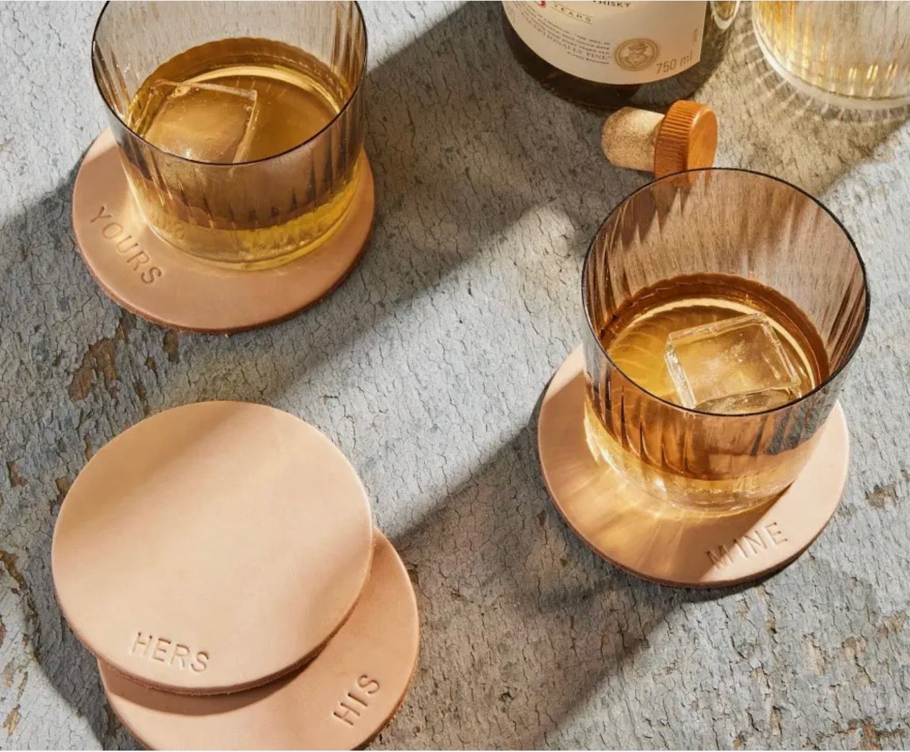 Hand pressed Leather Coasters