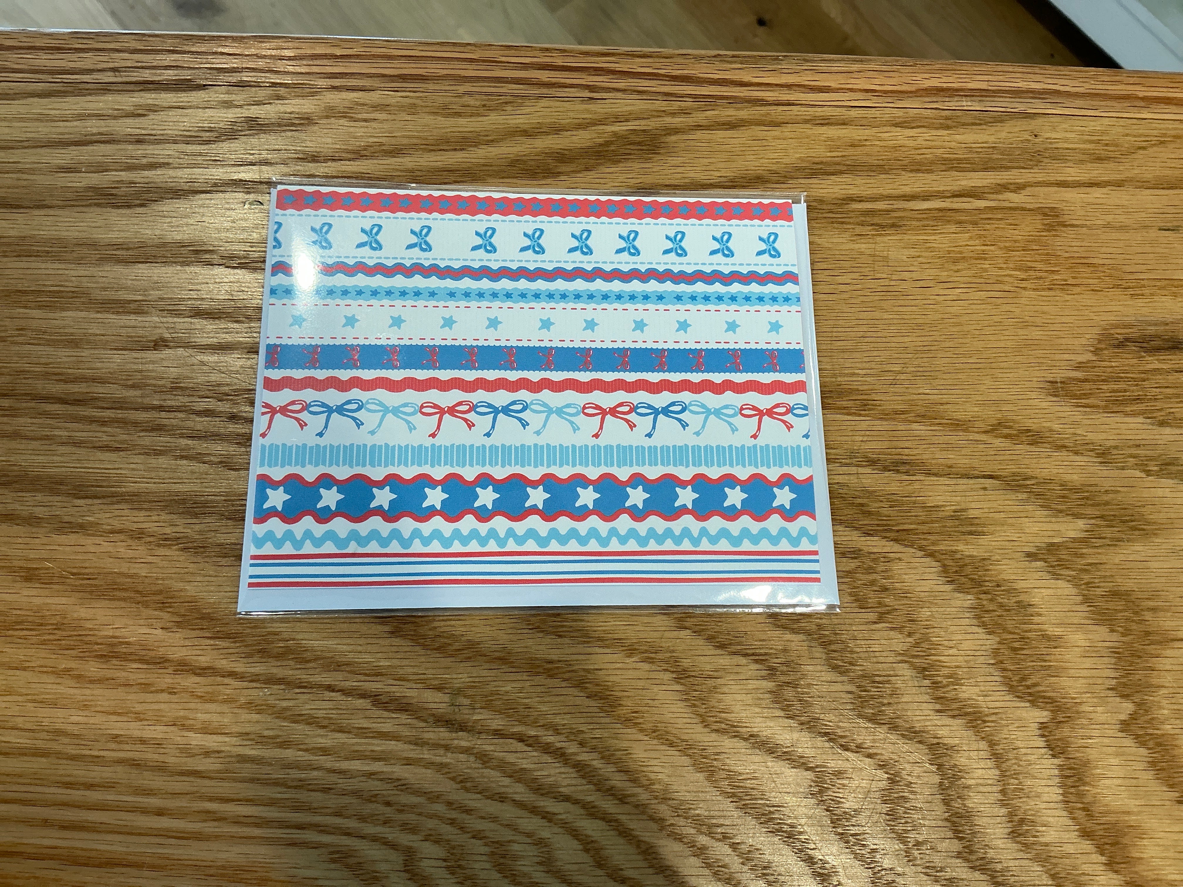 Ramus and Co Red, white and blue card