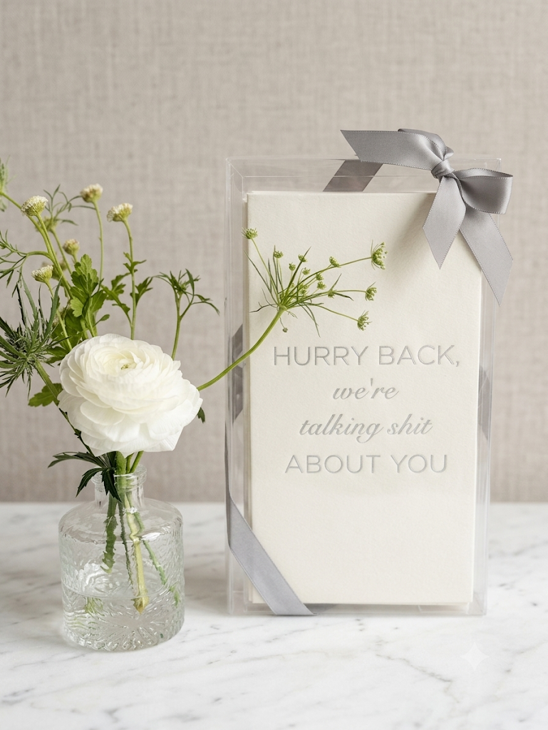 Acrylic Guest Towel Hostess Set “Hurry Back We’re talking Shit About You”