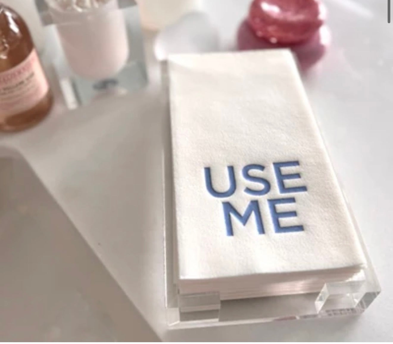 Acrylic Guest Towel Hostess Set “ Use Me”