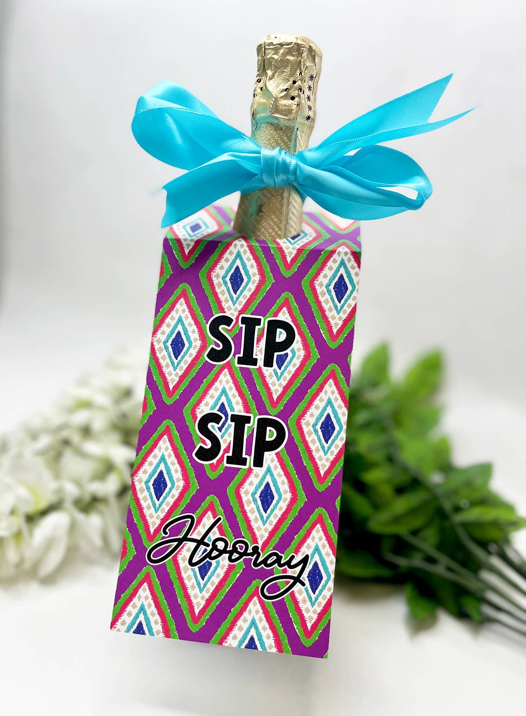 Wine Bottle Gift Tag, Hostess Gift, Sip Sip Hooray