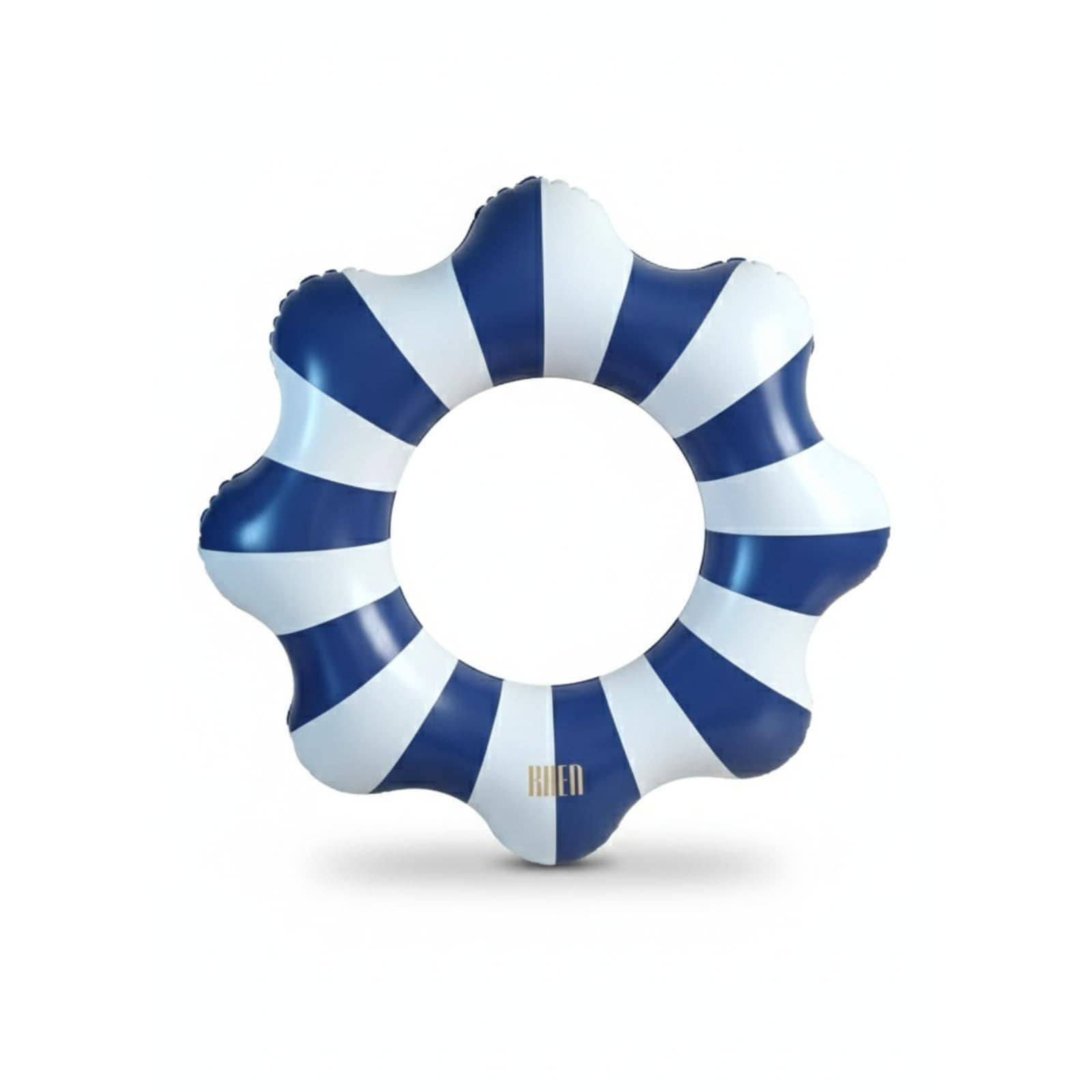Amalfi Scalloped Float Ring for Pool & Beach | Blue & White