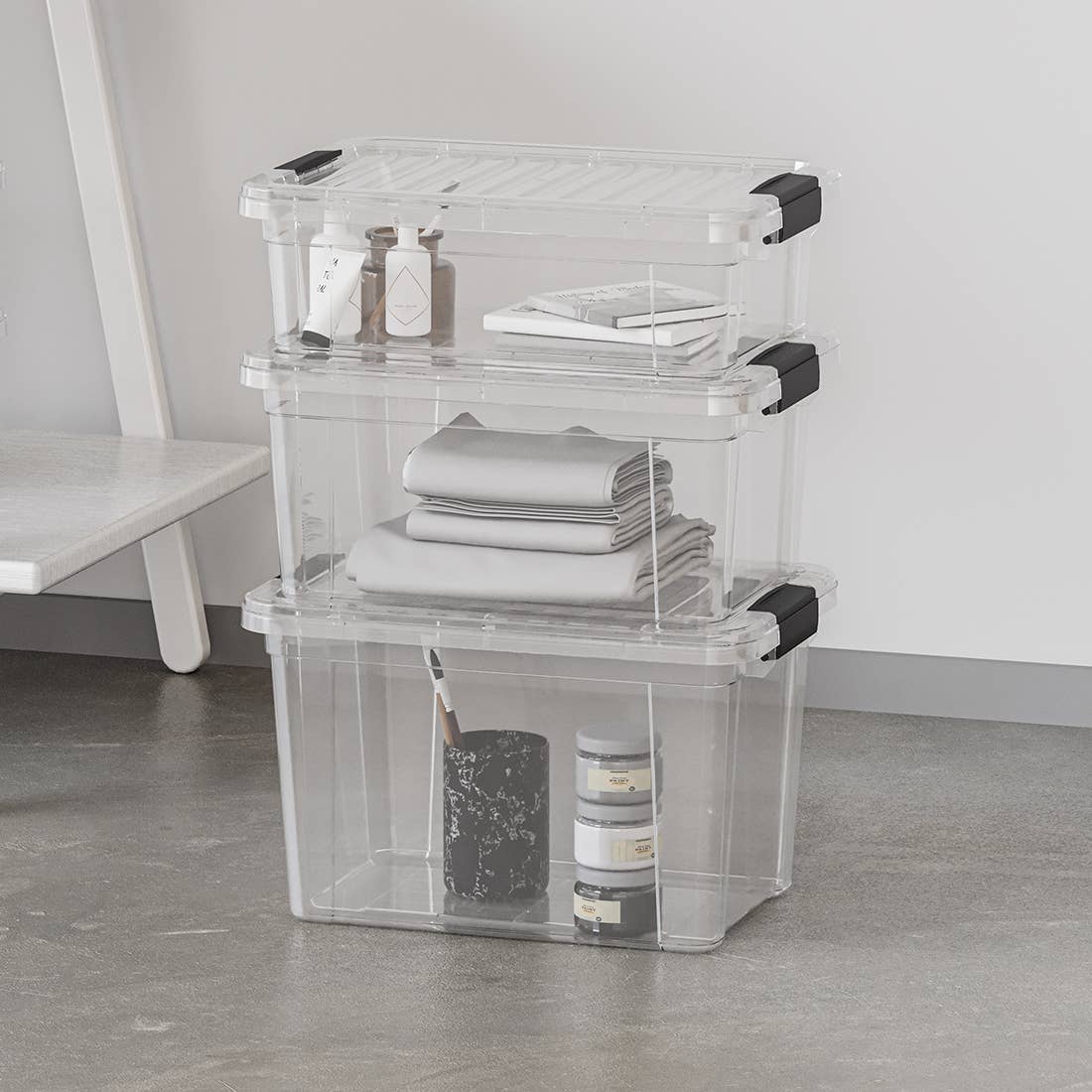 Superio Clear Closet Storage Organizing Container, 46 Liter