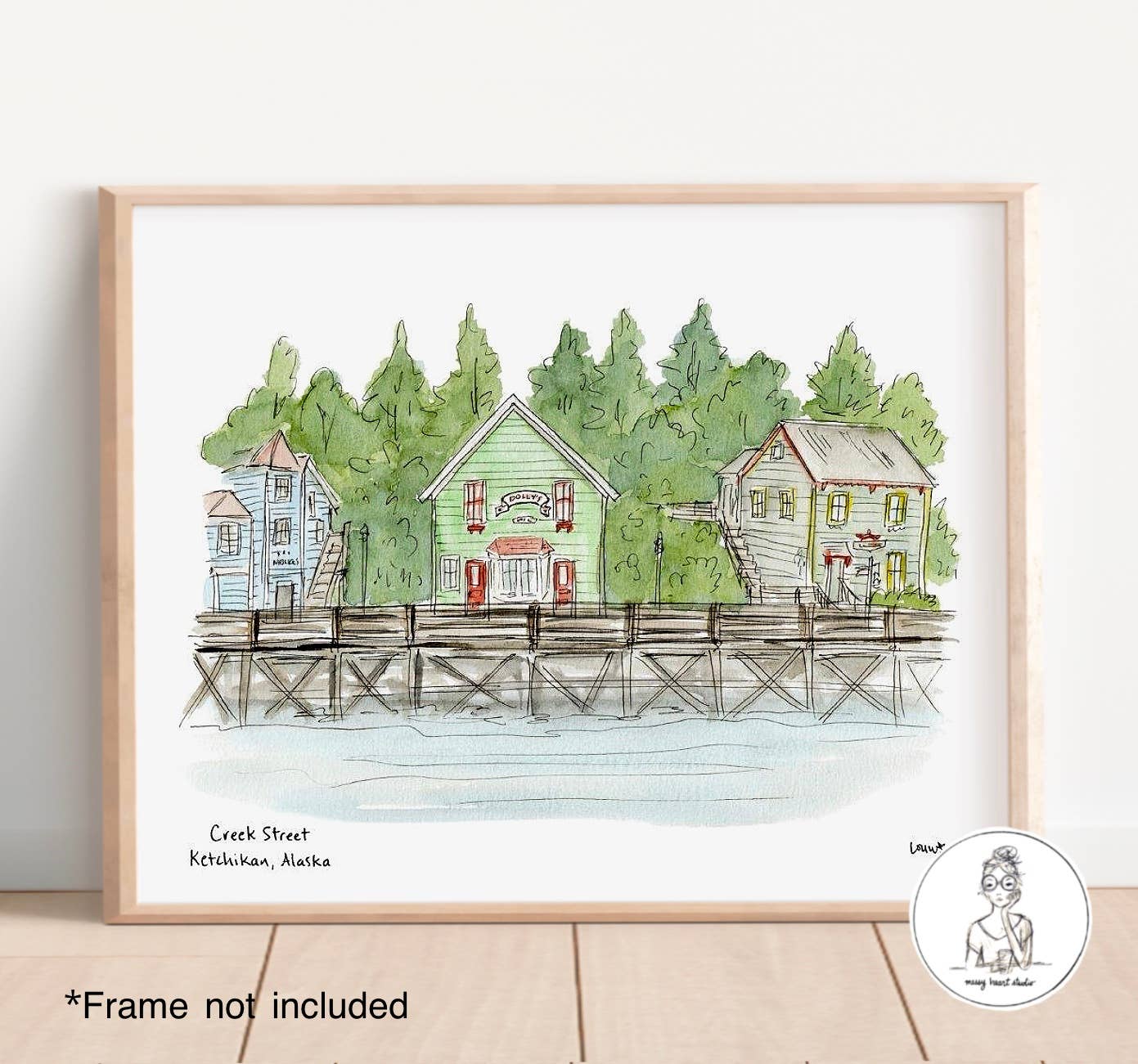 Messy Heart Studio- RFH Custom Local Landmark Watercolor Prints, Personalized Art
