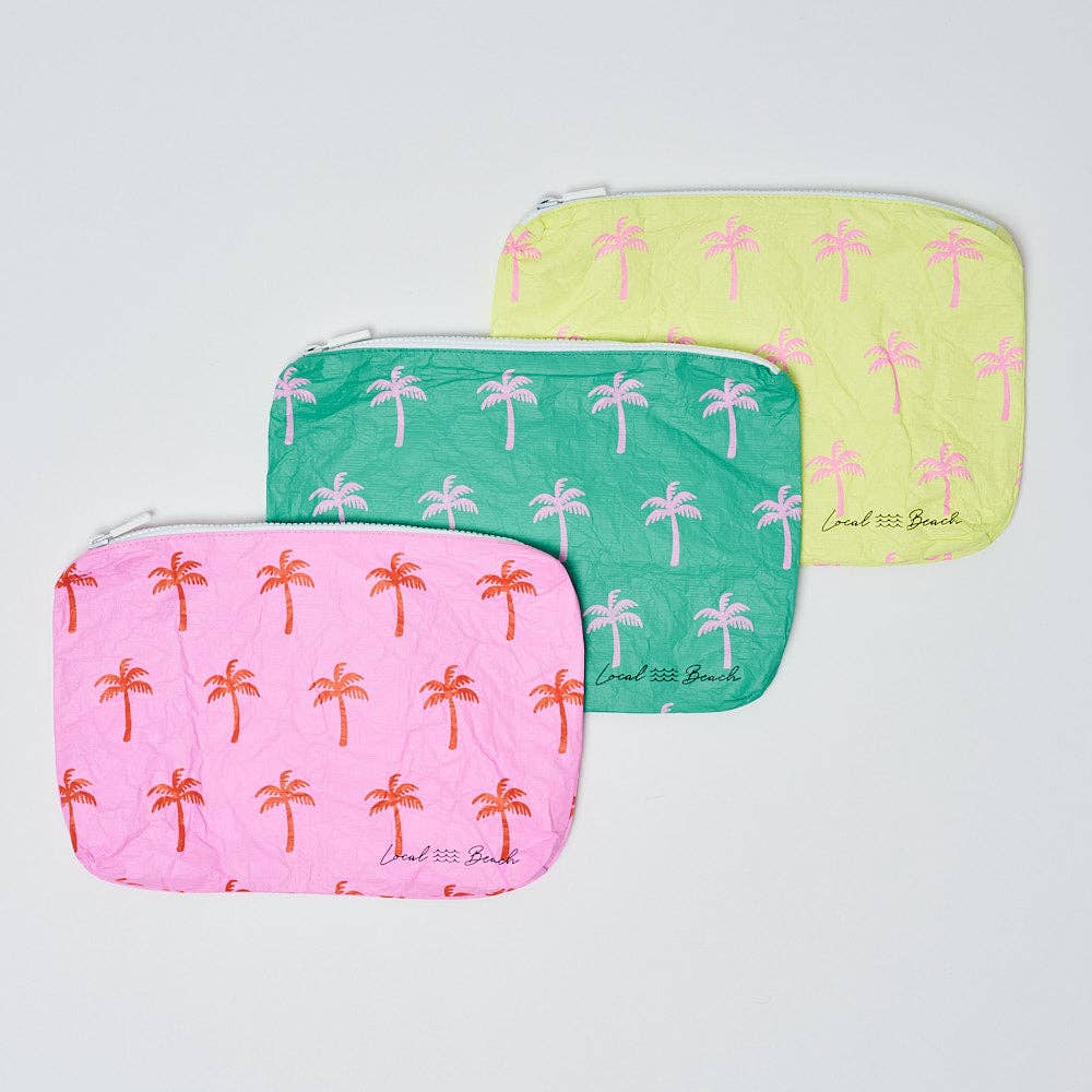 Green Neon Palms Water Resistant Tyvek Printed Pouch
