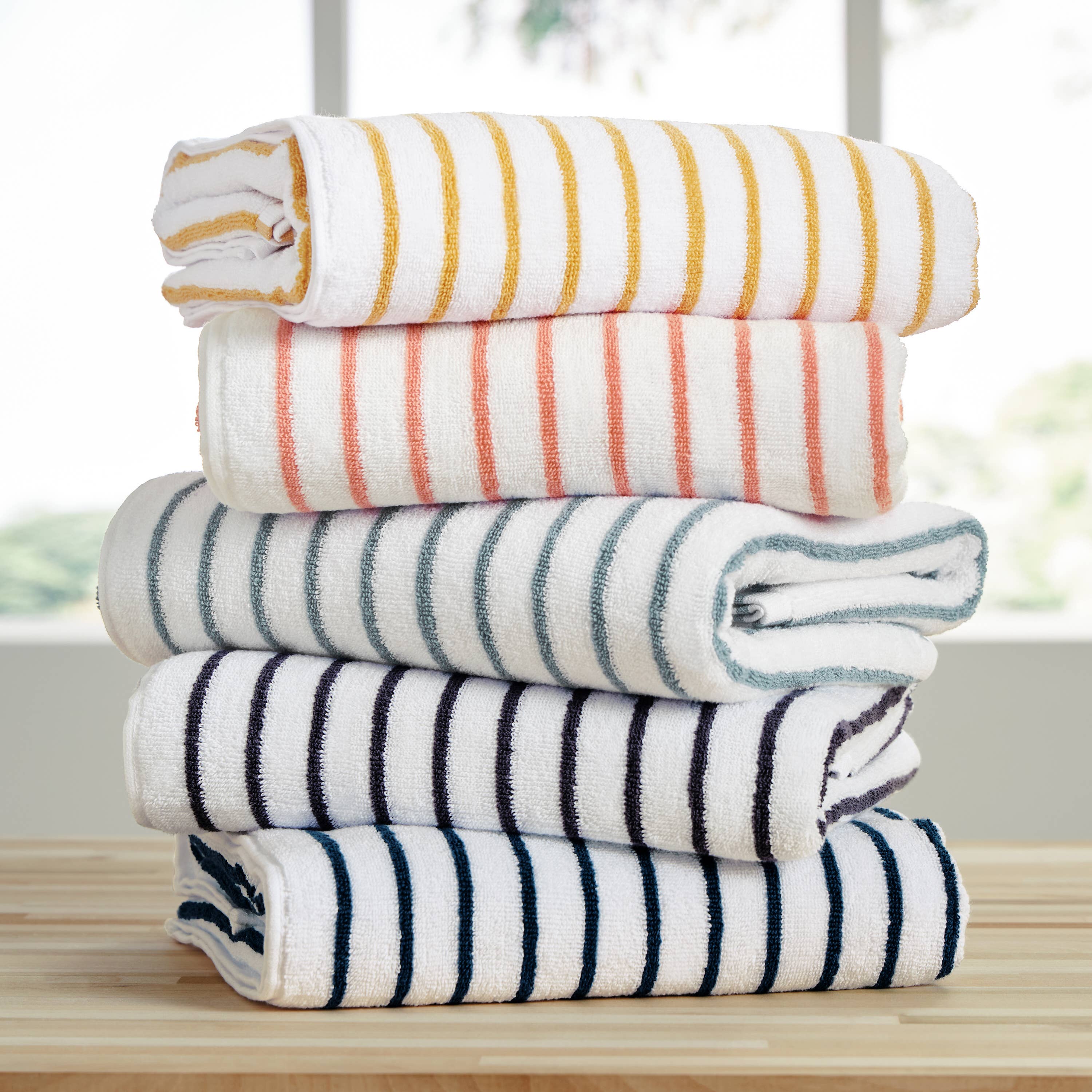 Cabana Stripe Beach Pool Towel 4pack - 100% Ring Spun Cotton