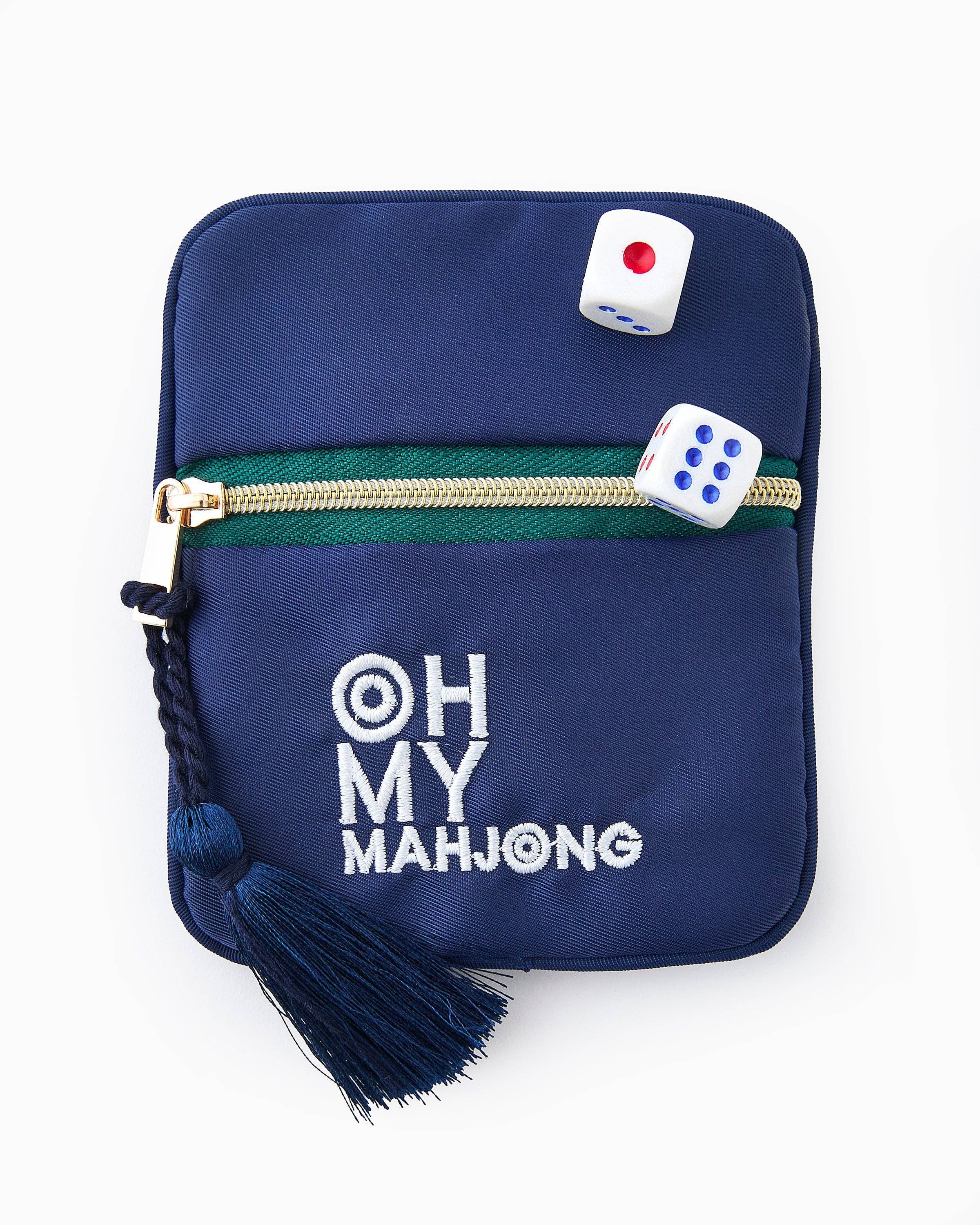 Mahjong Blue Coin & Dice Bag