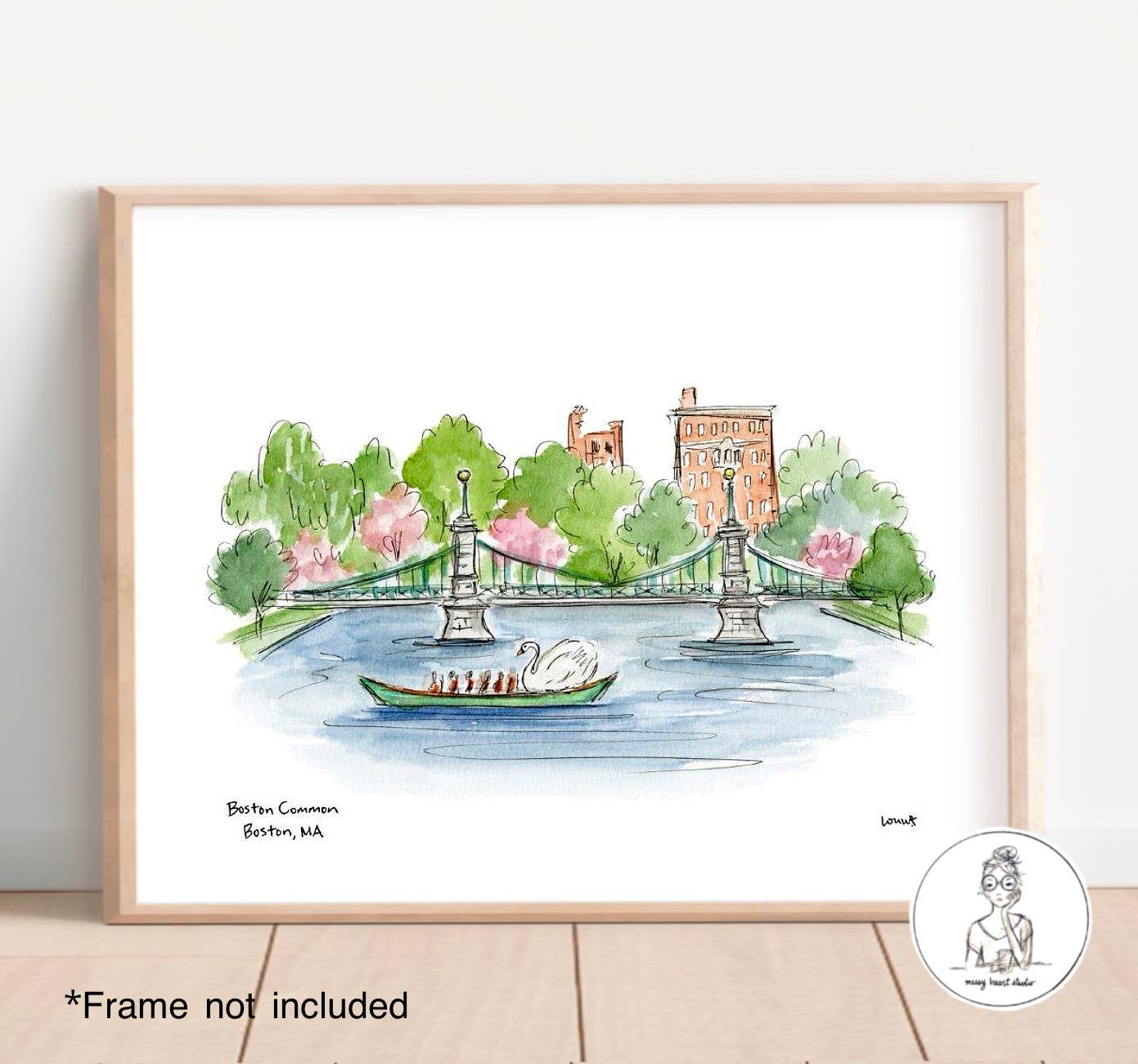 Messy Heart Studio- RFH Custom Local Landmark Watercolor Prints, Personalized Art