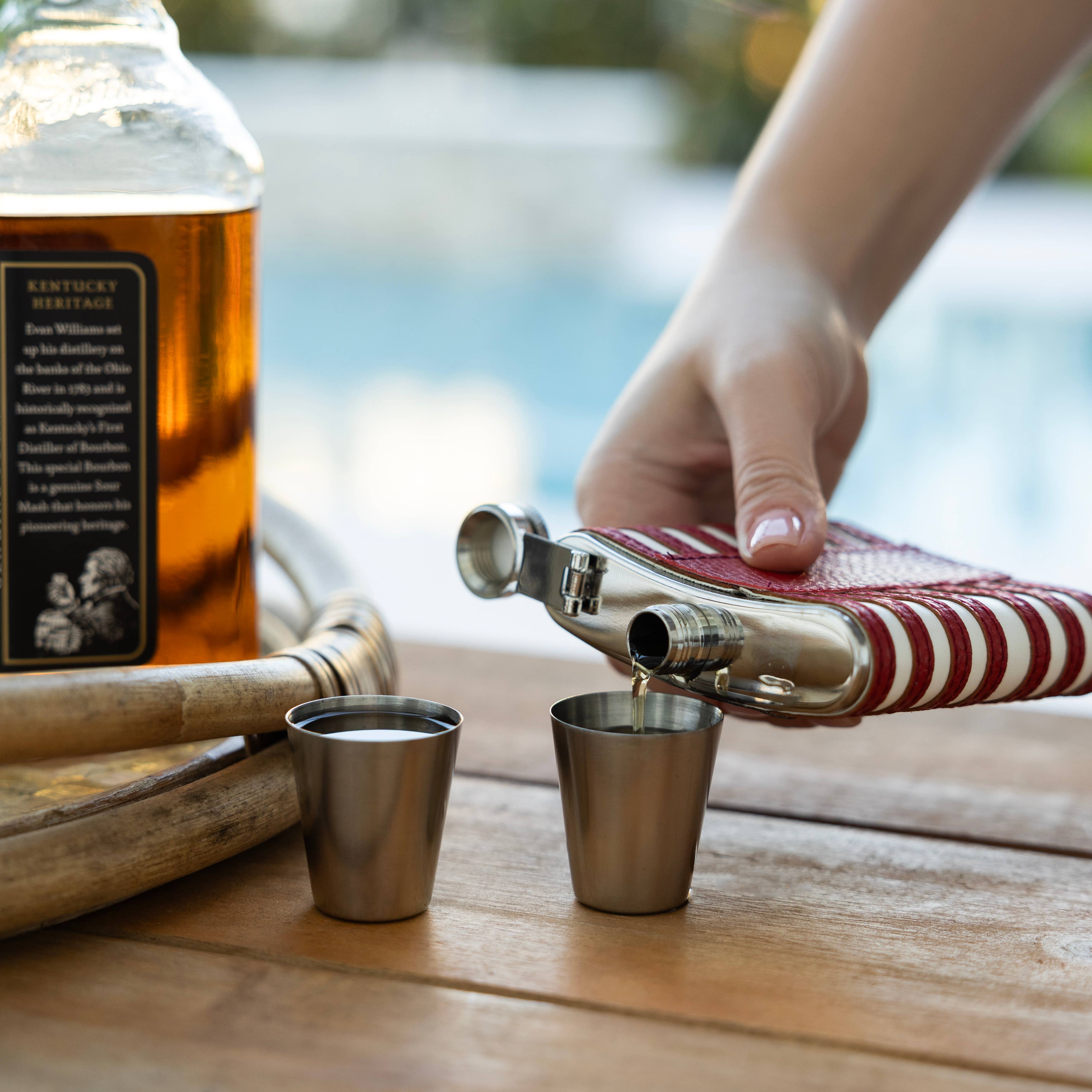 Outset American Flag Flask and Funnel Set, 6 oz