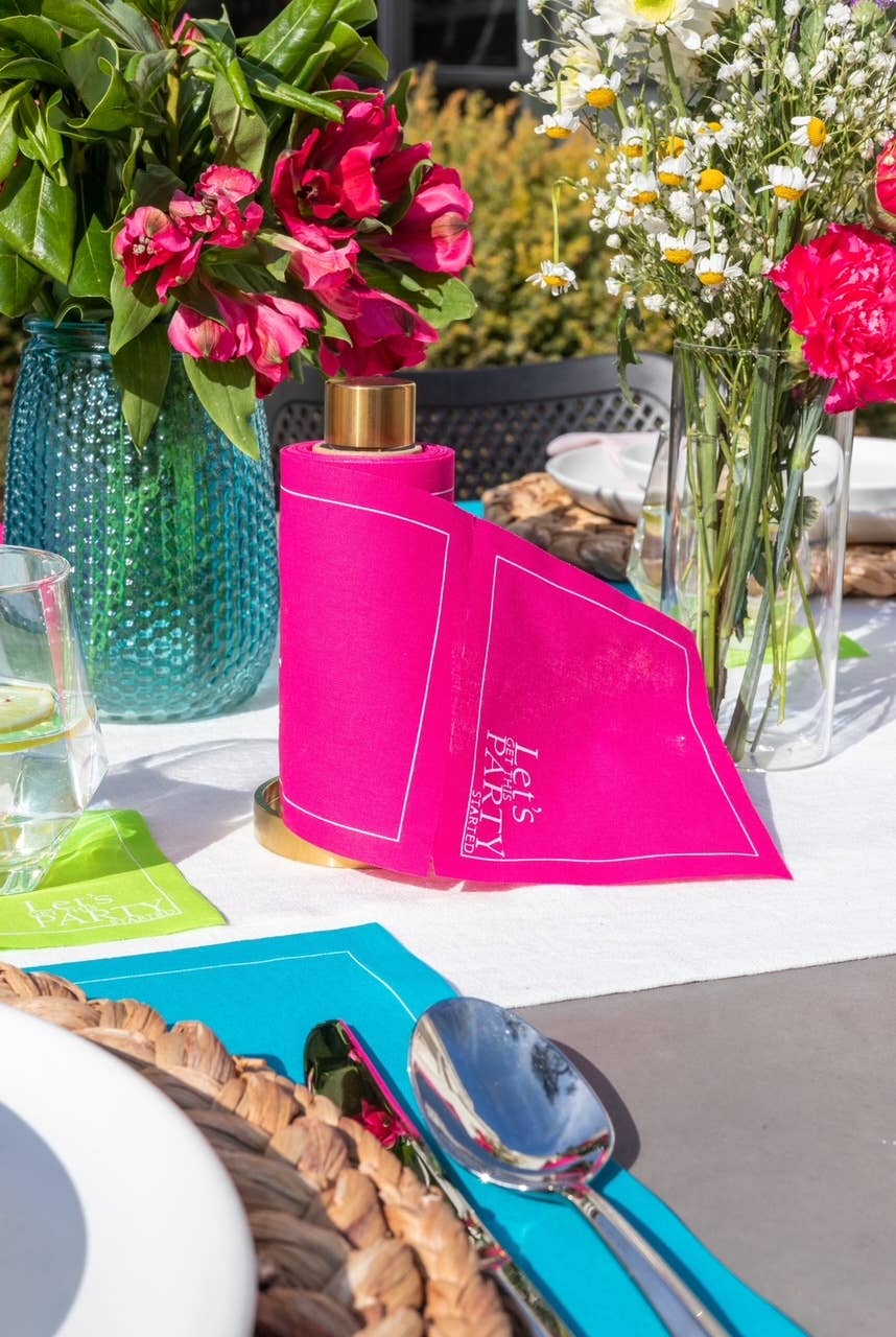 Cotton Cocktail Napkin Roll: Blush Crush (Fuchsia Pink)