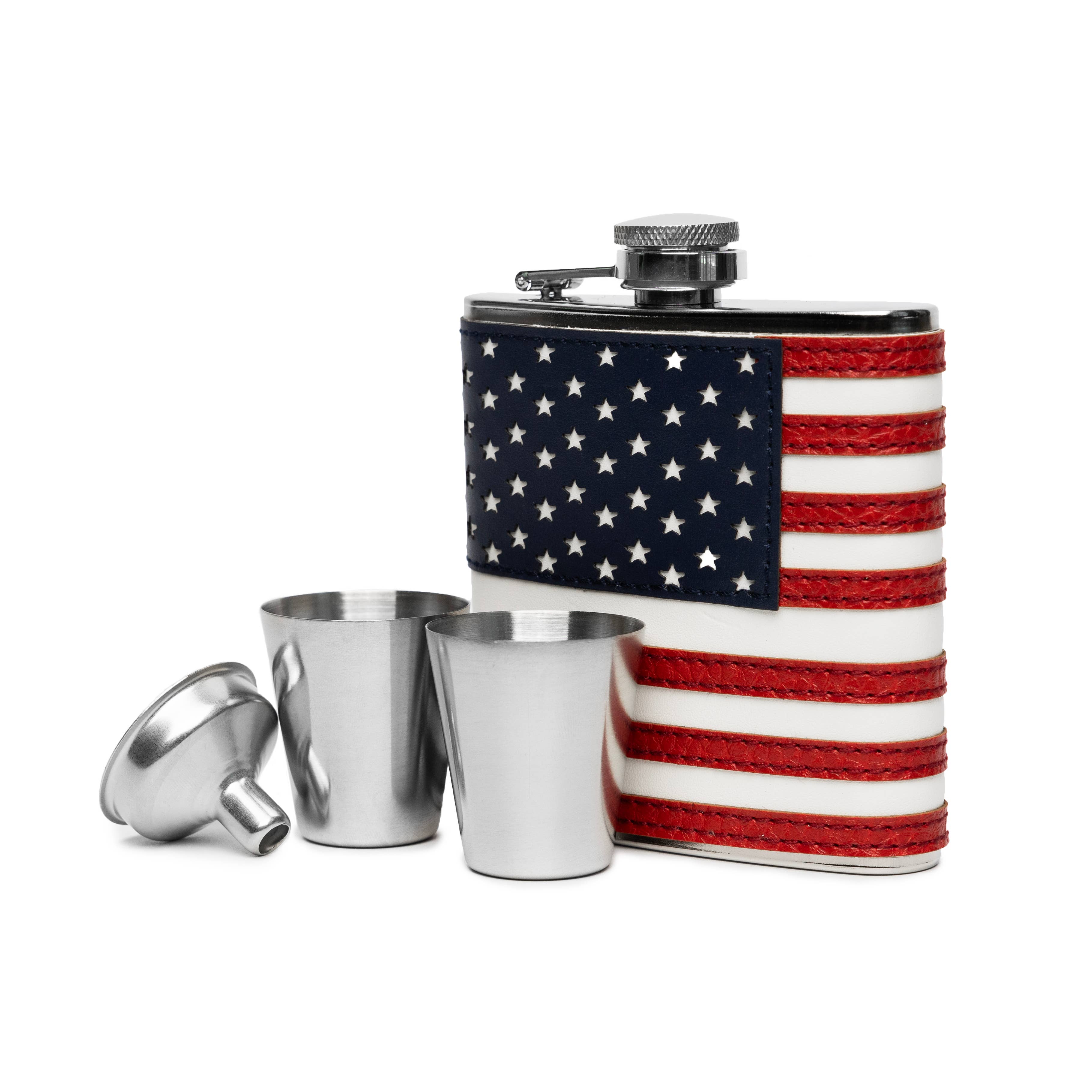 Outset American Flag Flask and Funnel Set, 6 oz