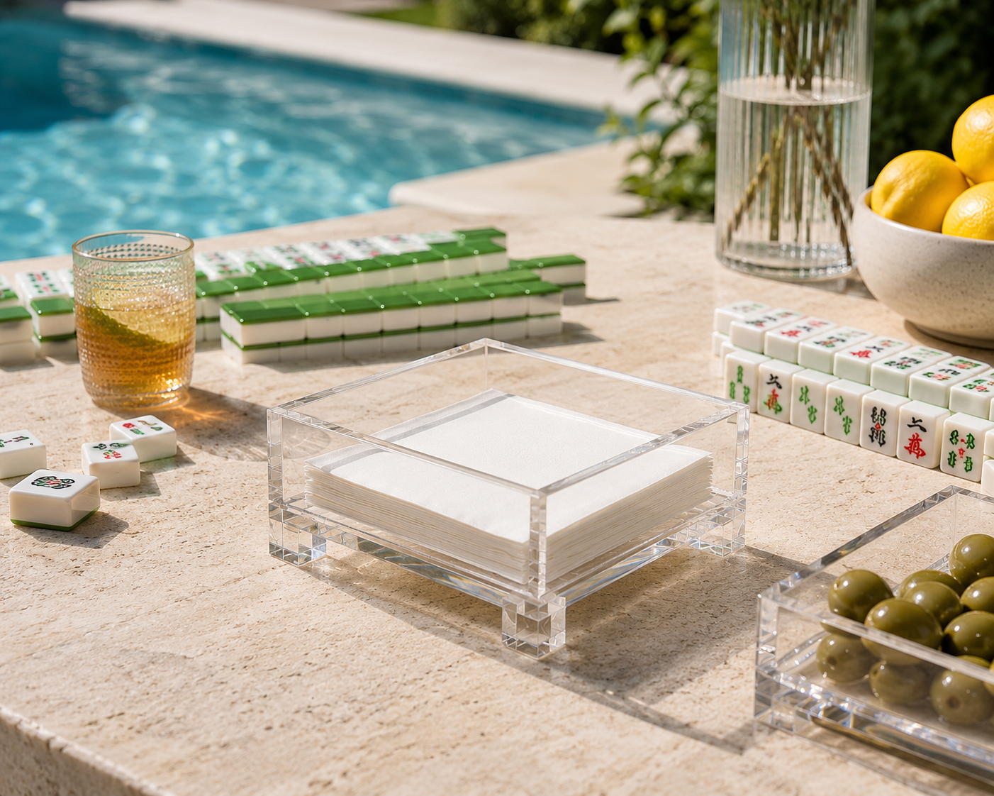 Cocktail Napkin Holder, Cube Feet