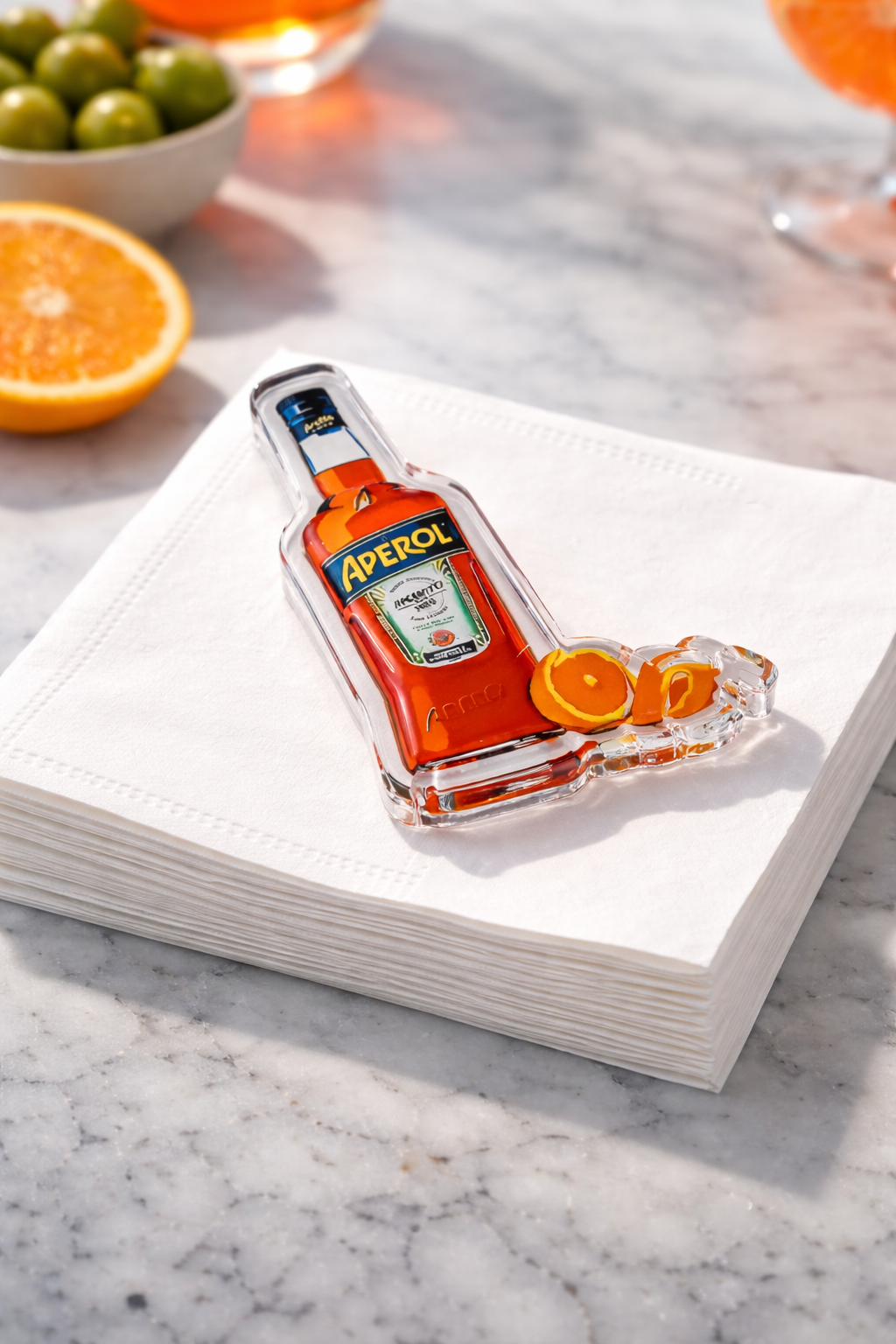 Acrylic Napkin Weight, Orange Cocktail