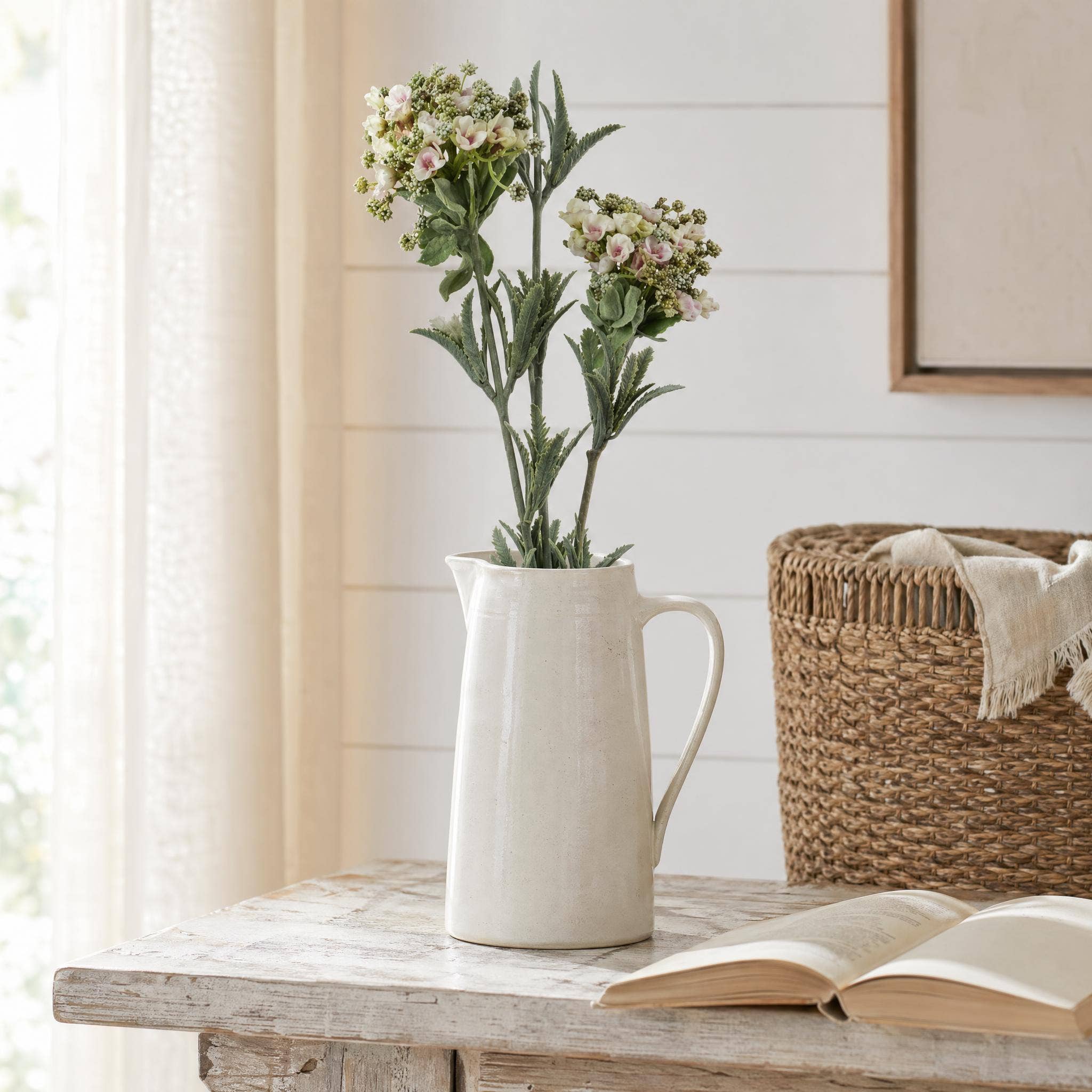 32" Sweet Allyssum White Faux Flower