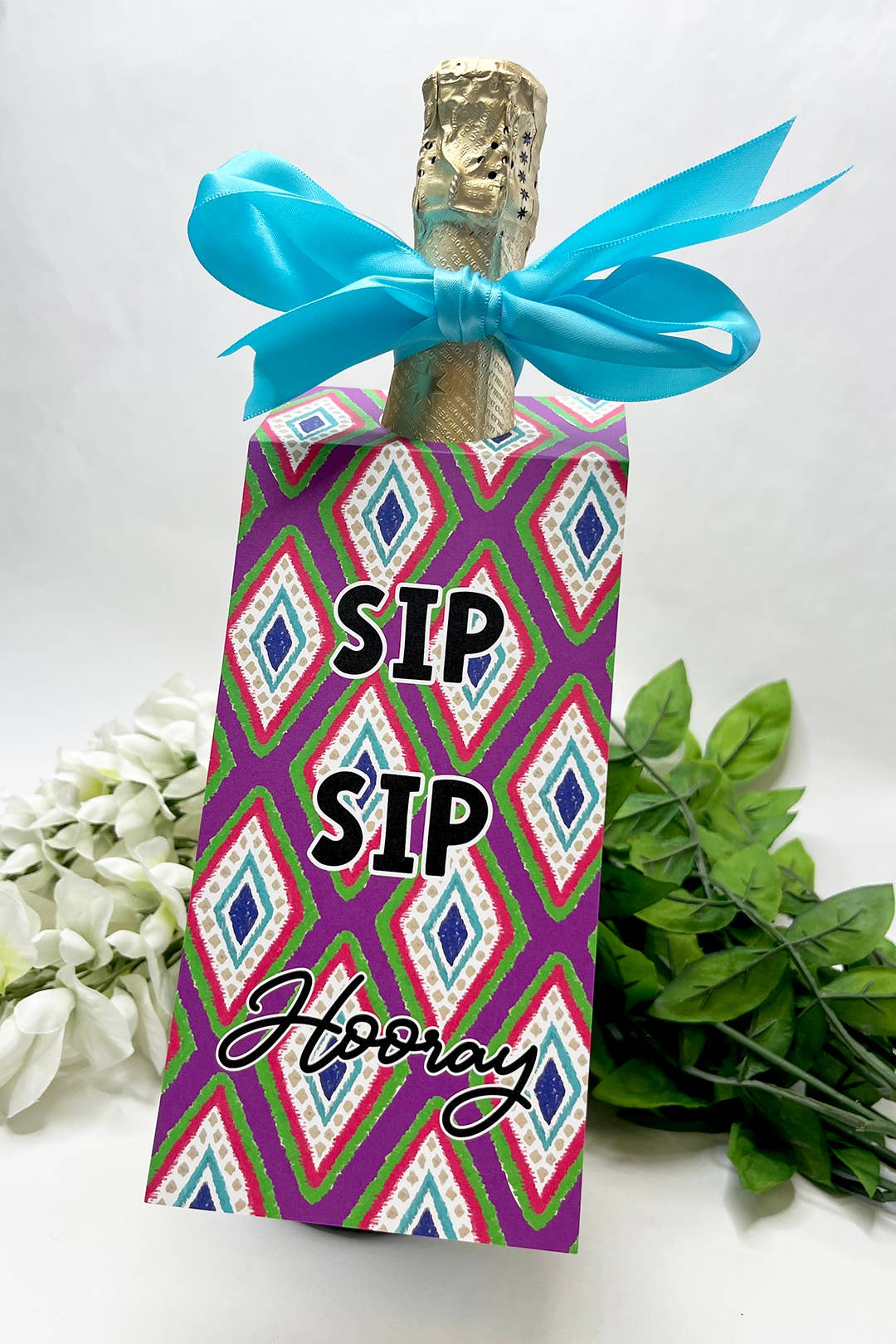 Wine Bottle Gift Tag, Hostess Gift, Sip Sip Hooray