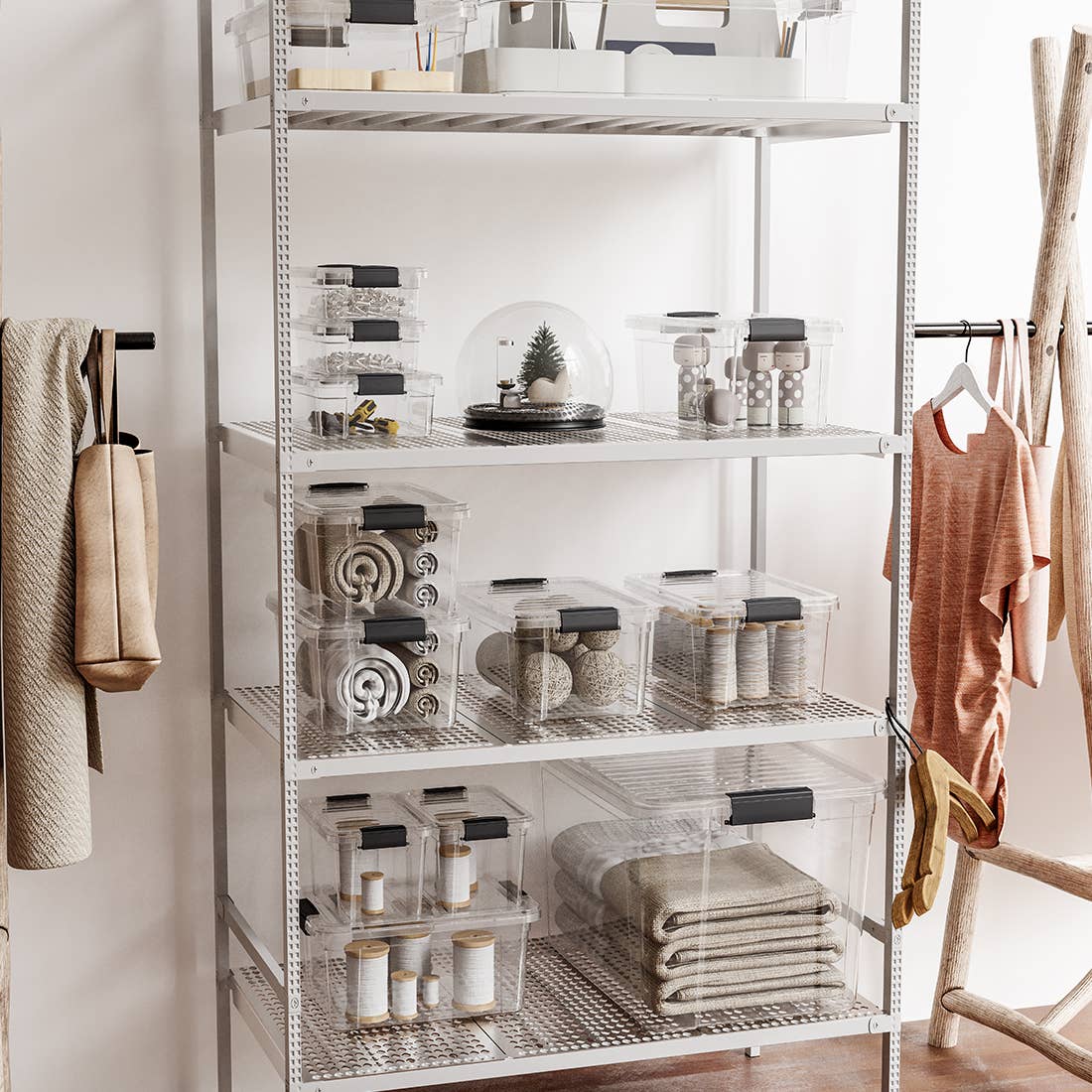 Superio Clear Closet Storage Organizing Container, 46 Liter
