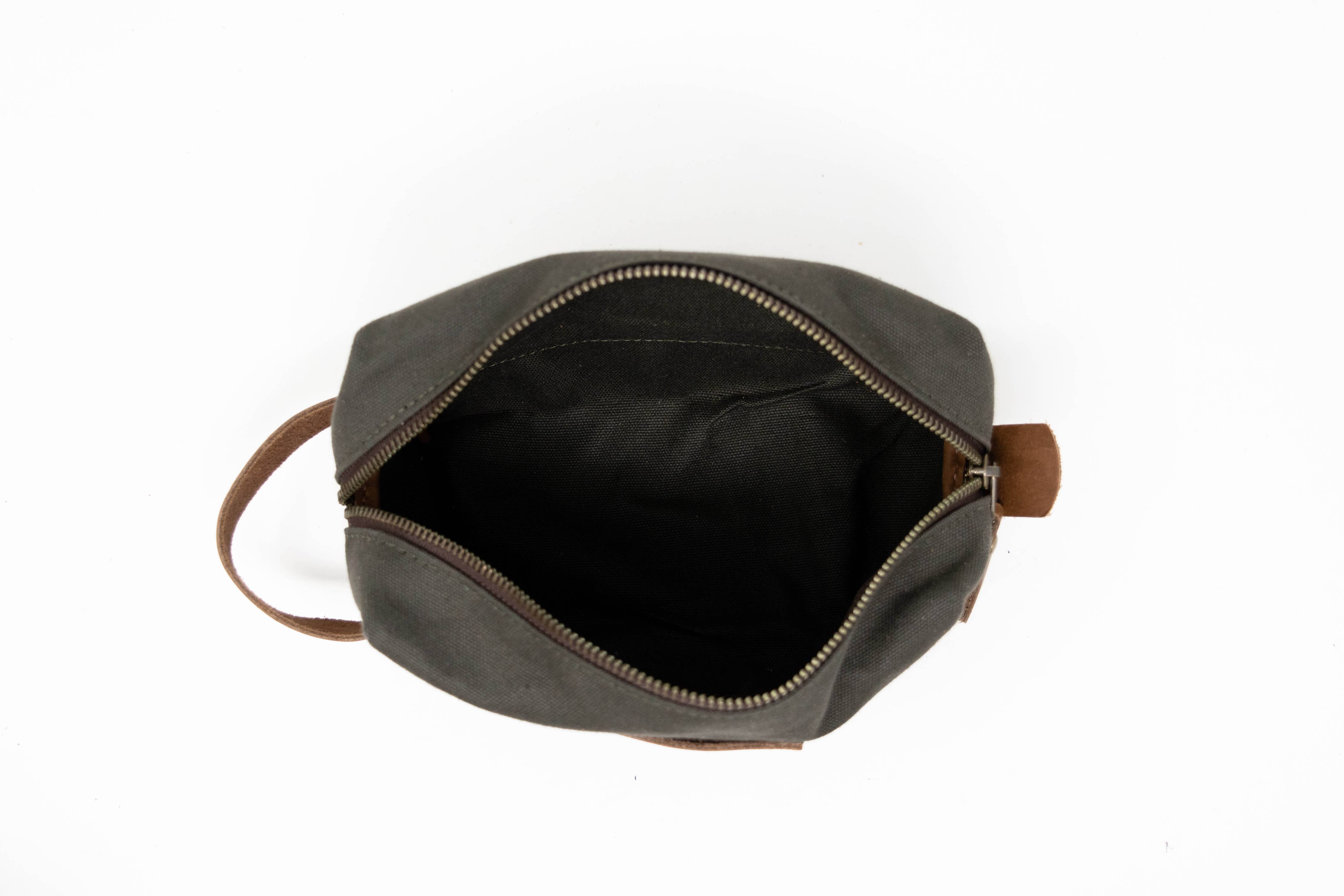 Canvas and Leather Travel Kit - Full Grain Leather - USA Made