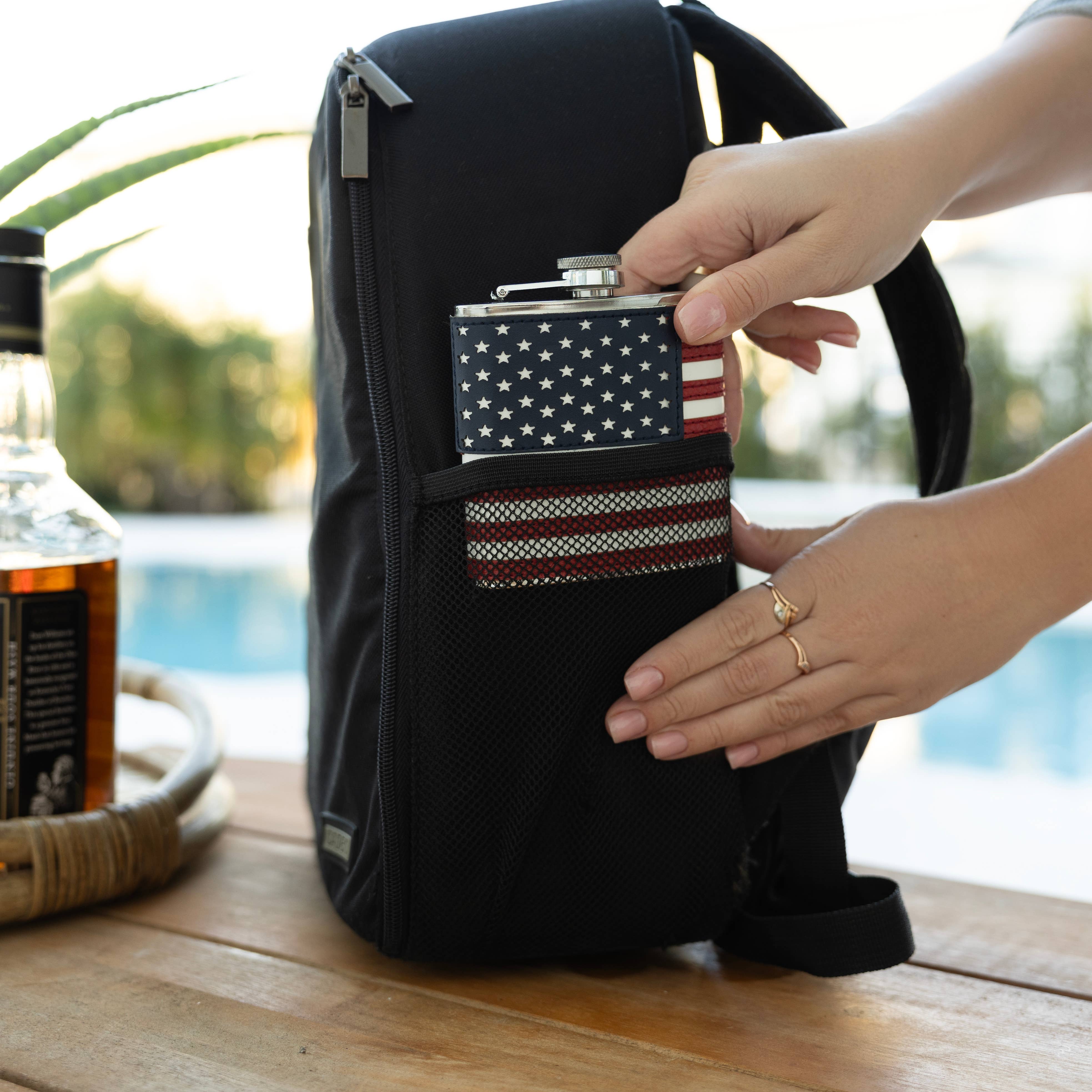 Outset American Flag Flask and Funnel Set, 6 oz
