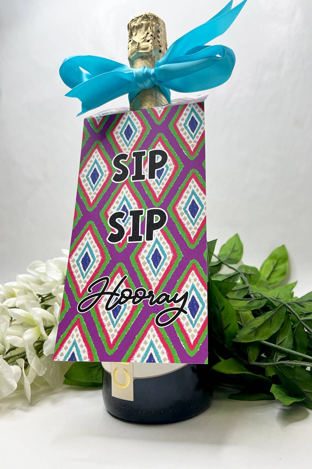 Wine Bottle Gift Tag, Hostess Gift, Sip Sip Hooray