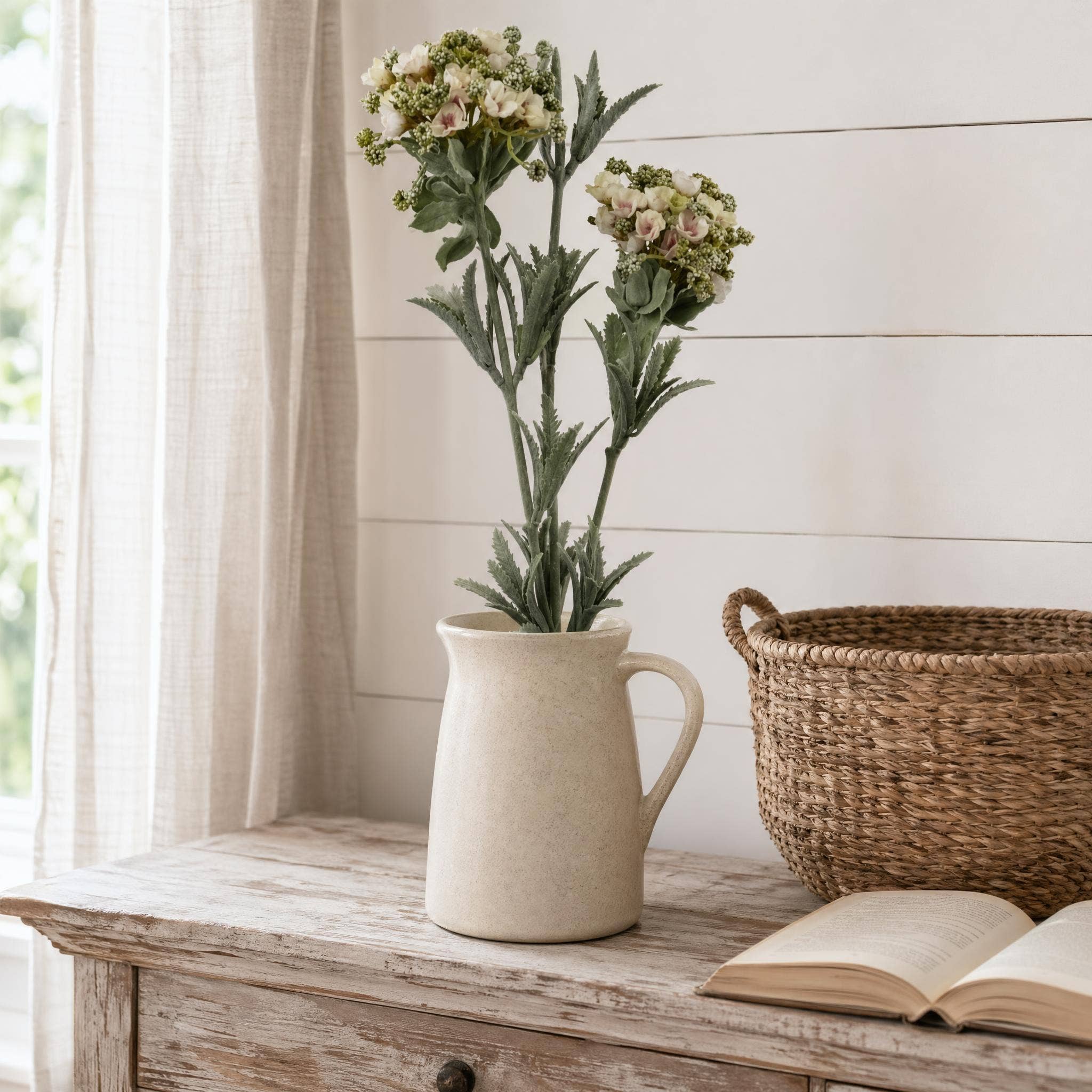 32" Sweet Allyssum White Faux Flower