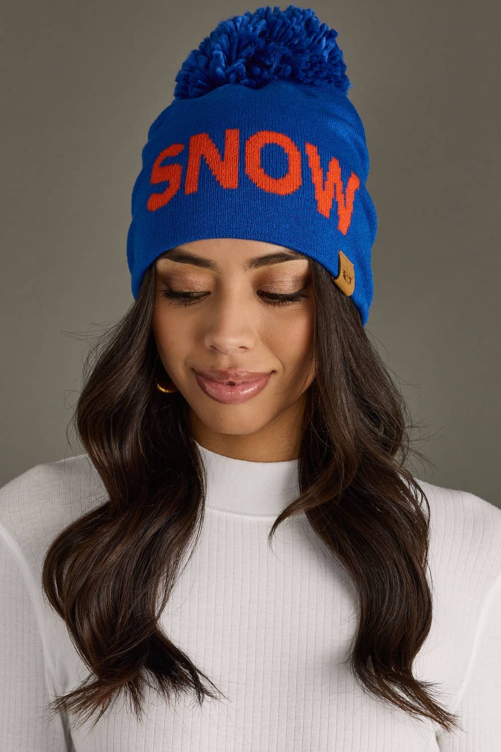 Royal Blue Snow Pom Hat