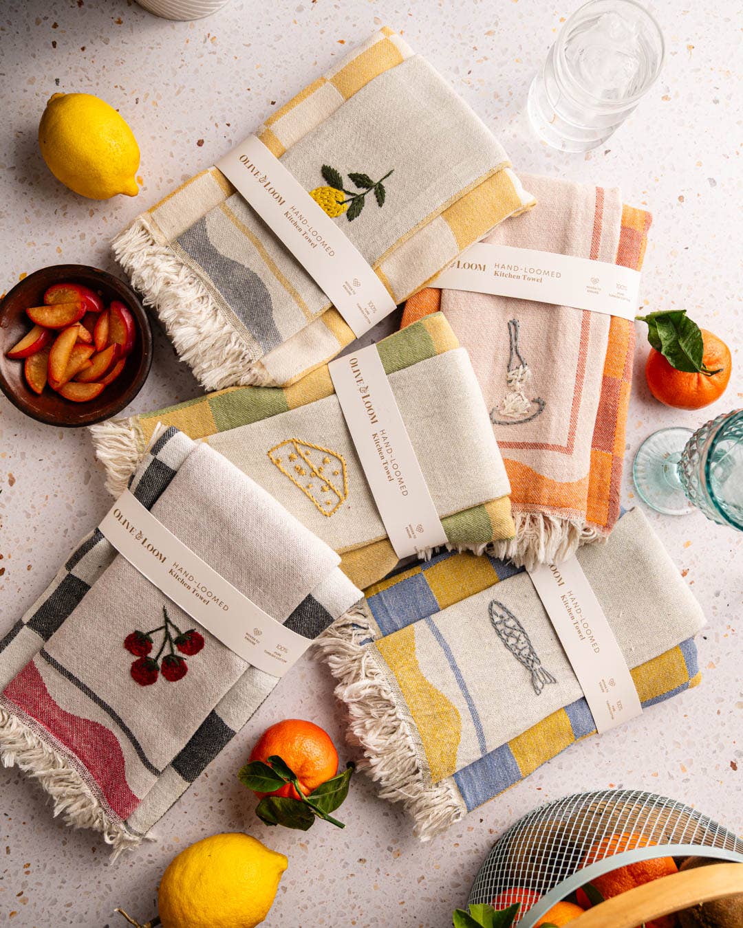 Sardine - Hand Stitched Kitchen Towel