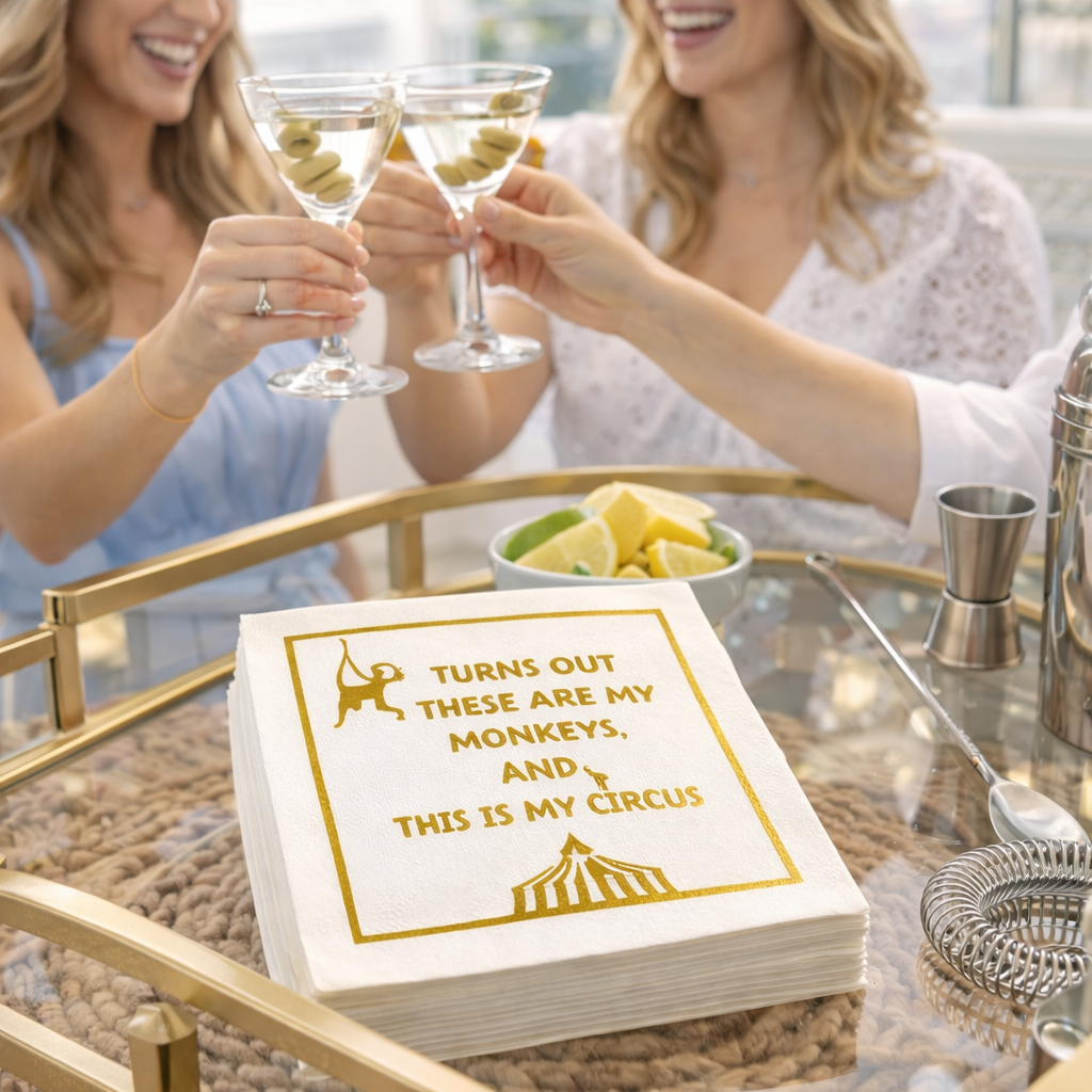 Linen-Feel Cocktail Napkins, My Circus
