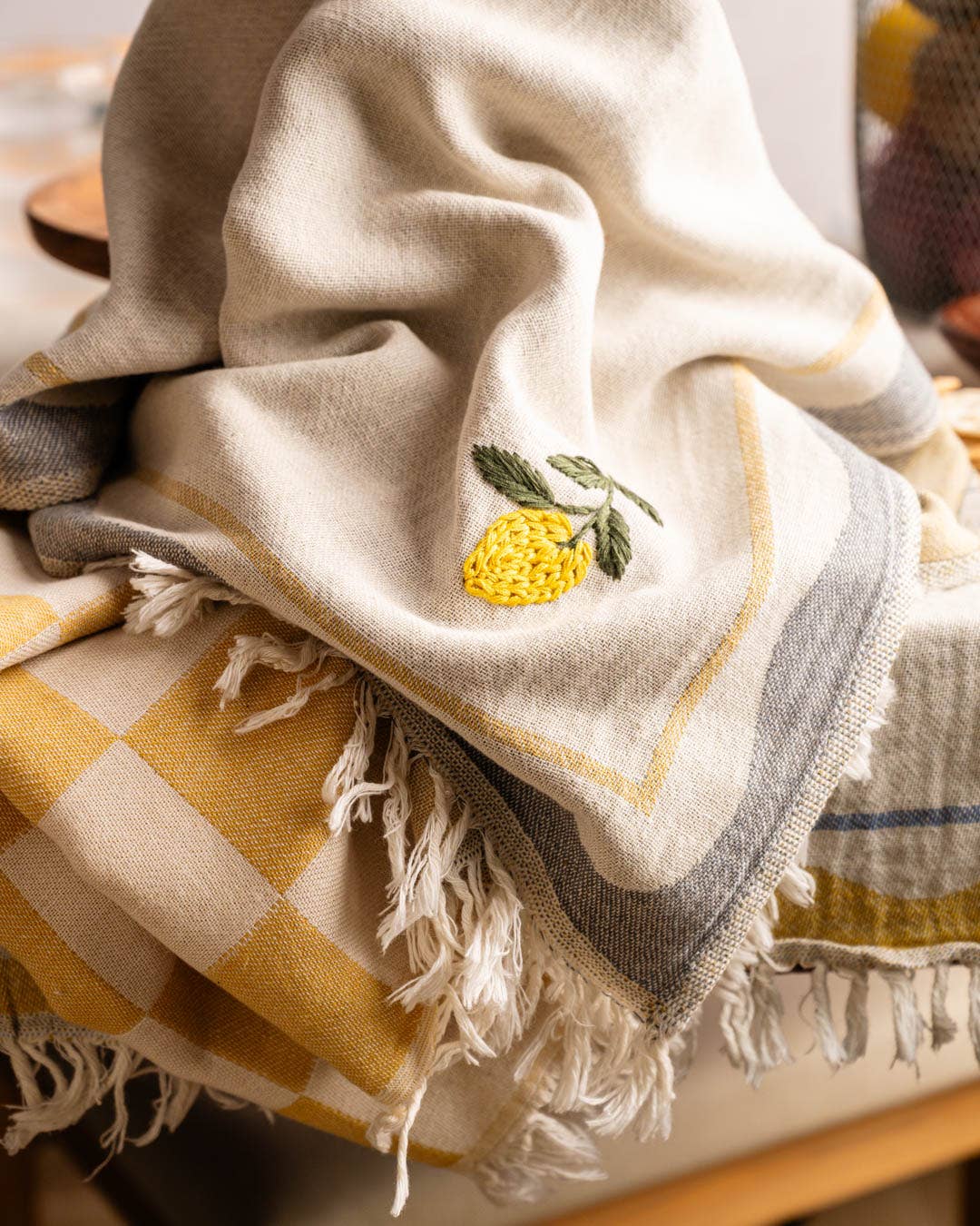 Lemon - Hand Stitched Kitchen Towel