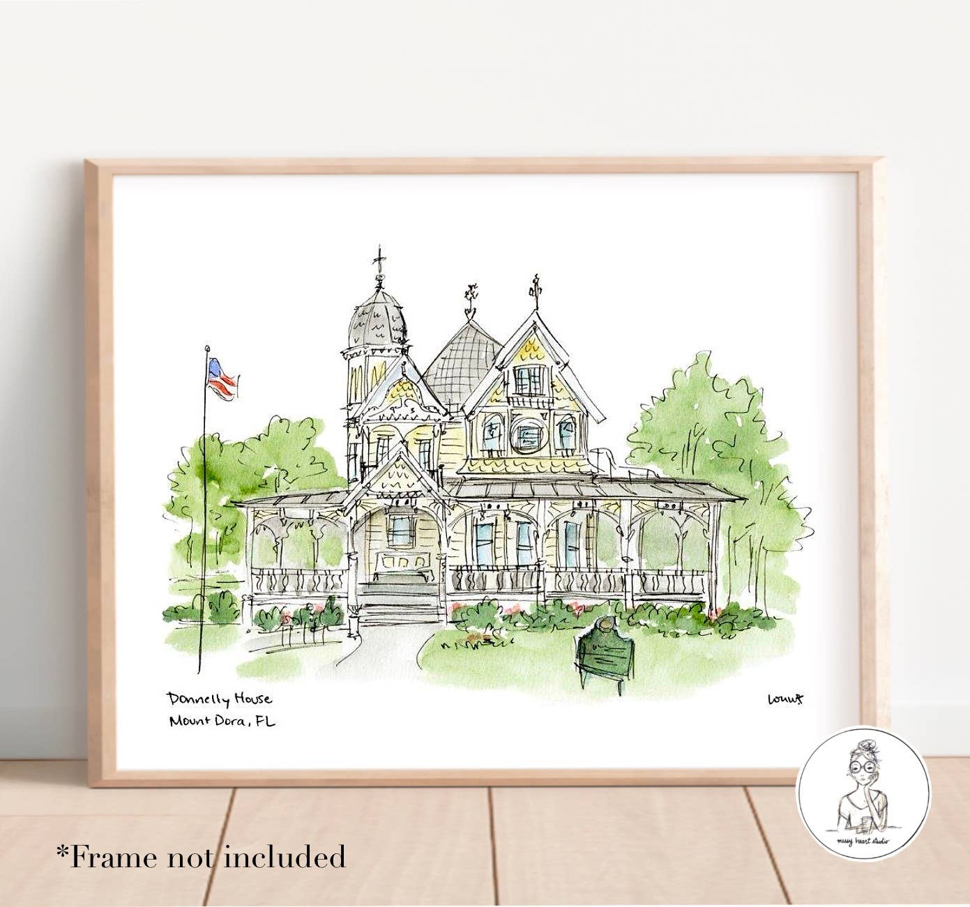 Messy Heart Studio- RFH Custom Local Landmark Watercolor Prints, Personalized Art