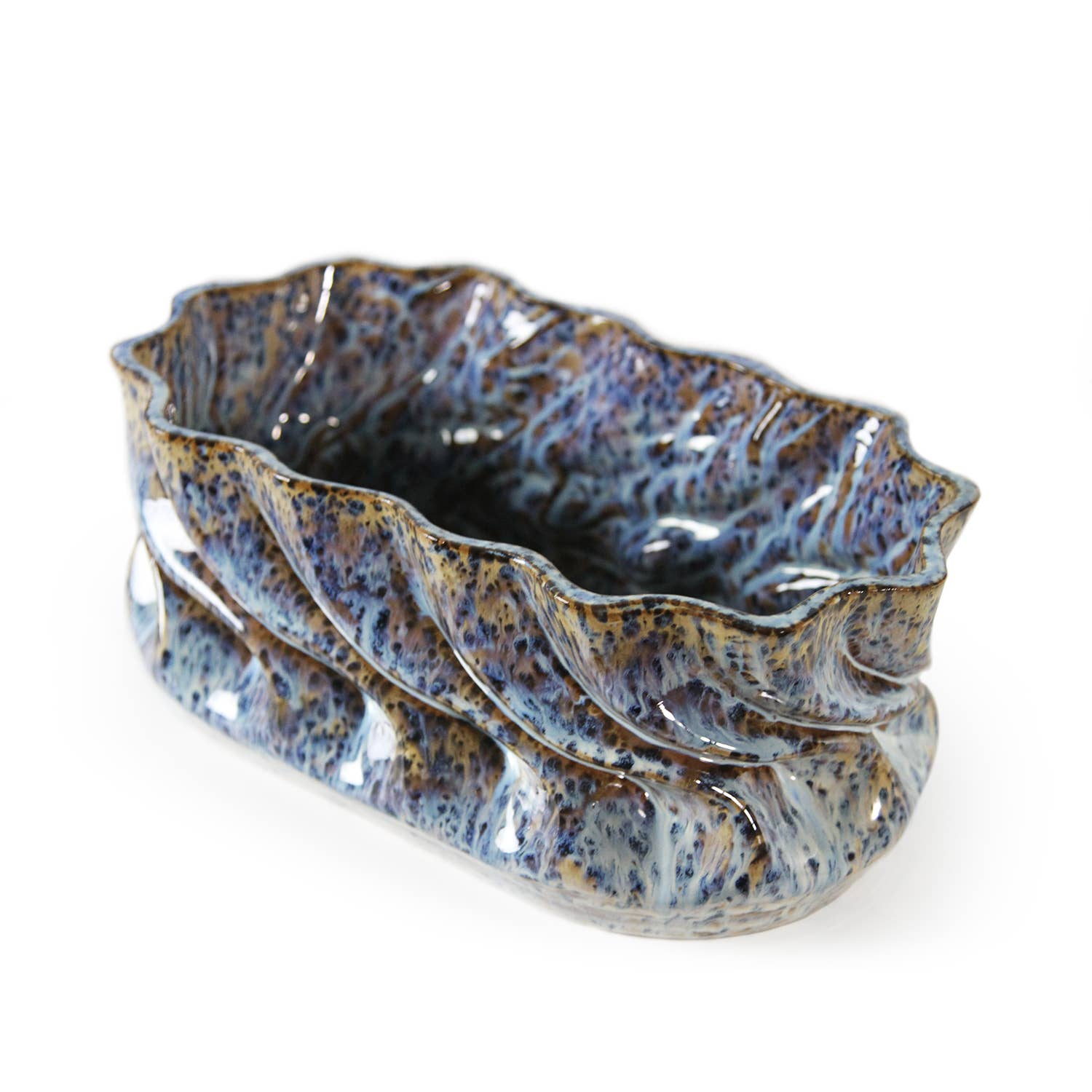 Ocean Tides Planter - Short Oval Pot