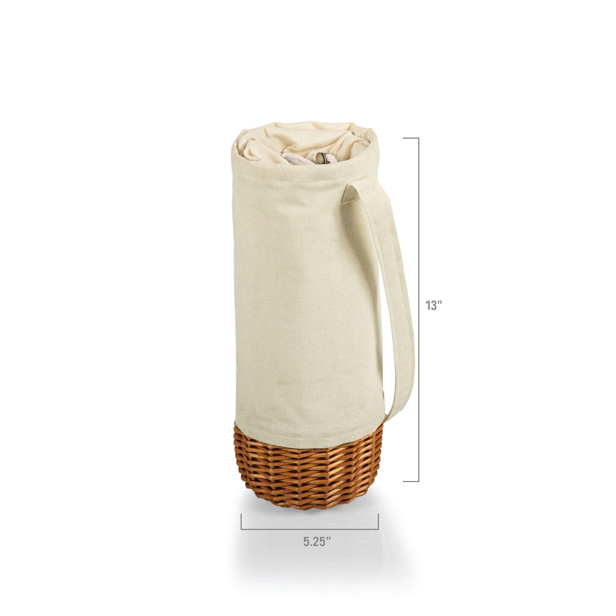 Malbec Insulated Canvas and Willow Wine Basket (Beige)