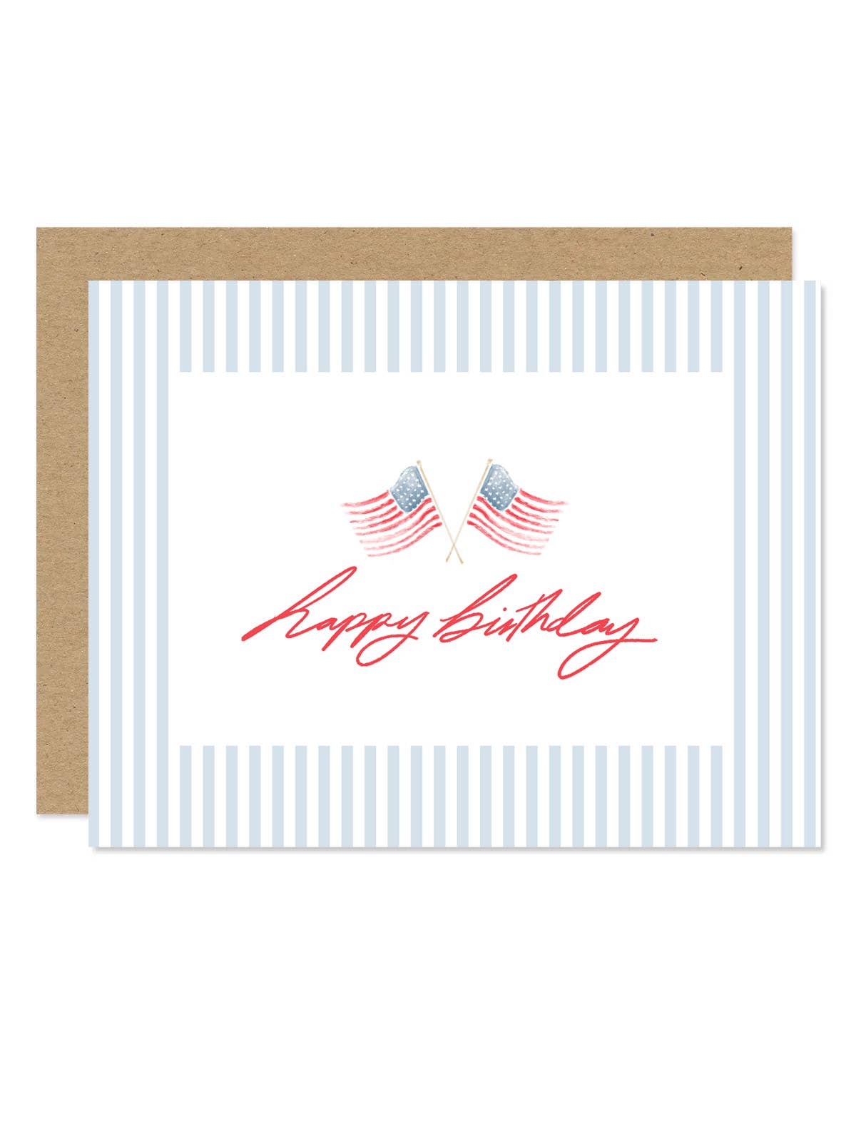 Birthday Card - American Flag/Red, White & Blue