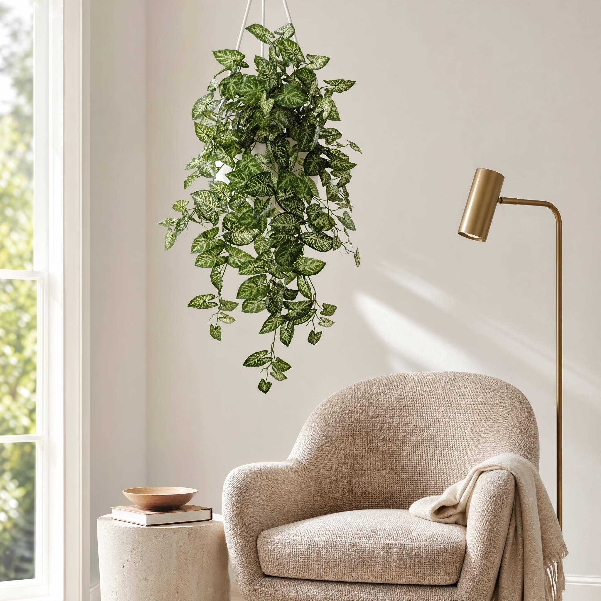 38" Nepthytis Hanging Bush With 196 Leaves Faux