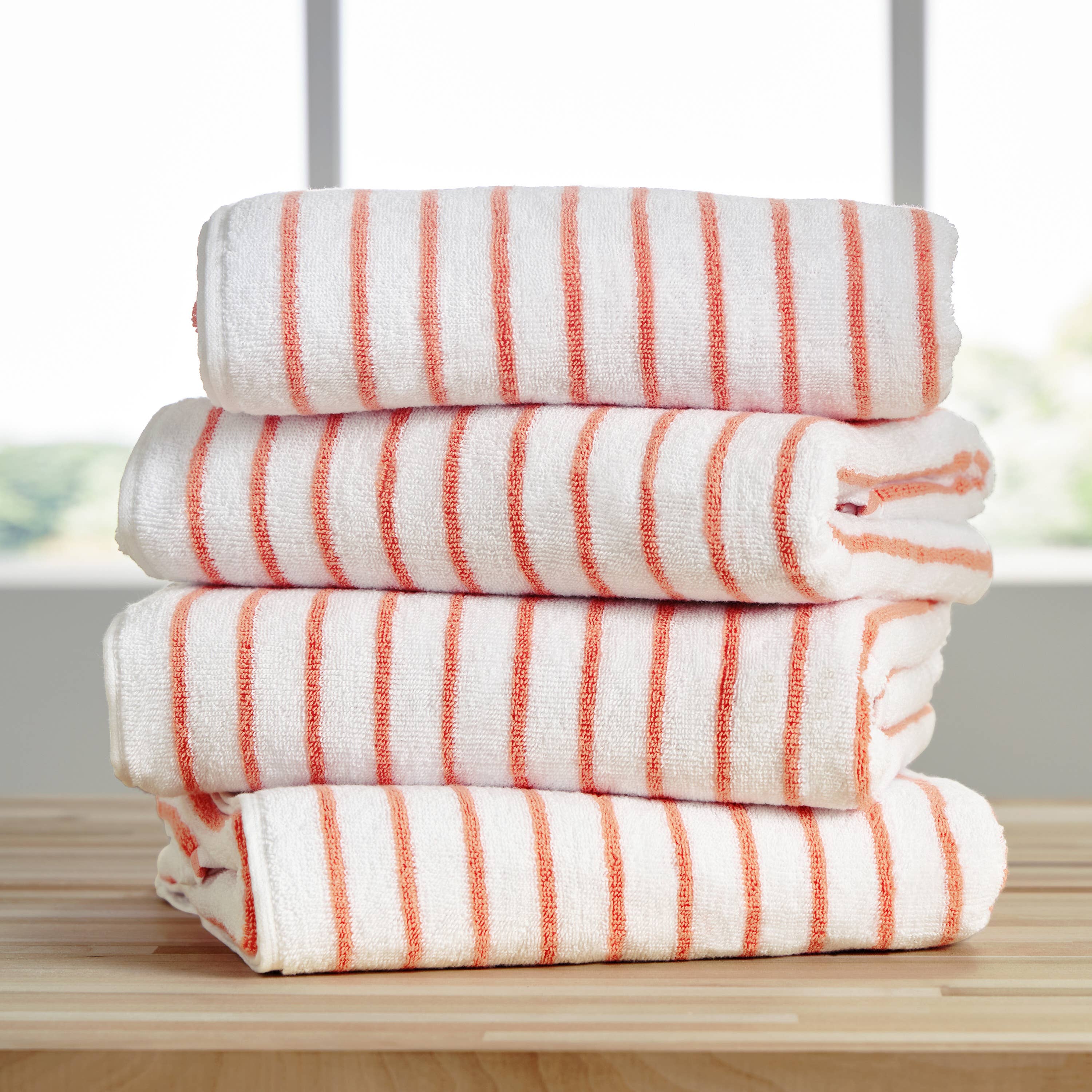 Cabana Stripe Beach Pool Towel 4pack - 100% Ring Spun Cotton
