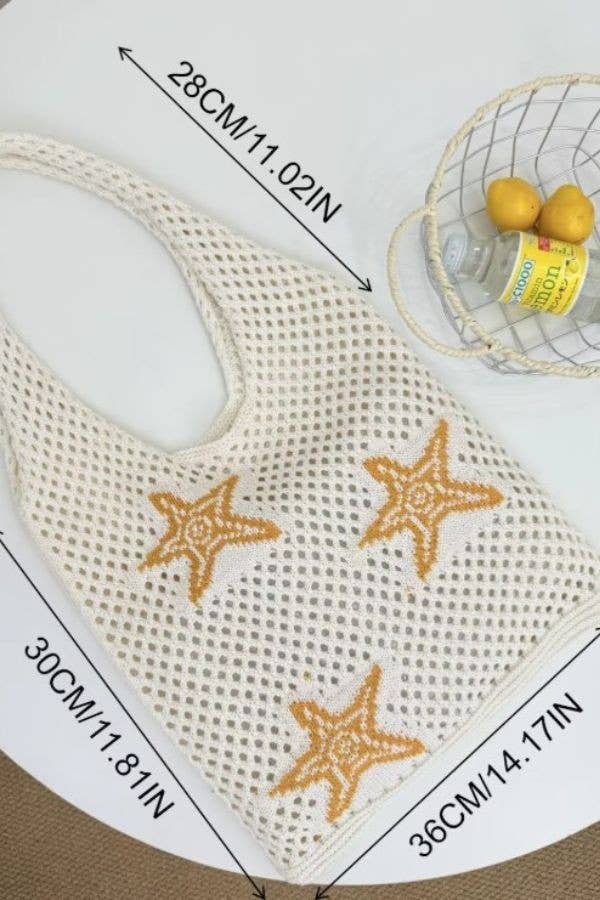 Crochet Tote Beach Bag-Ocean Theme
