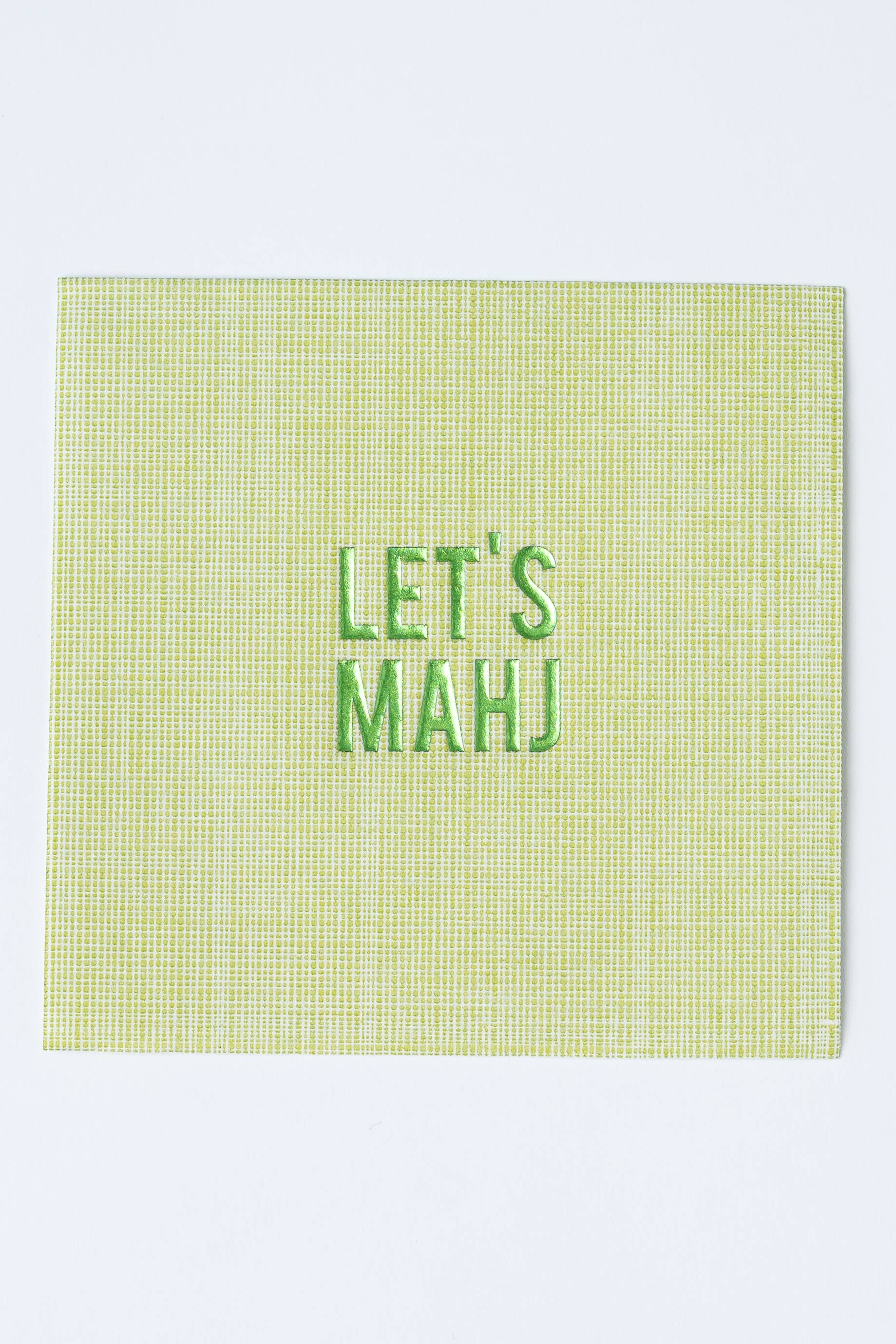 Let’s Mahj Disposable Cocktail Napkins –Mahjong Party & Game