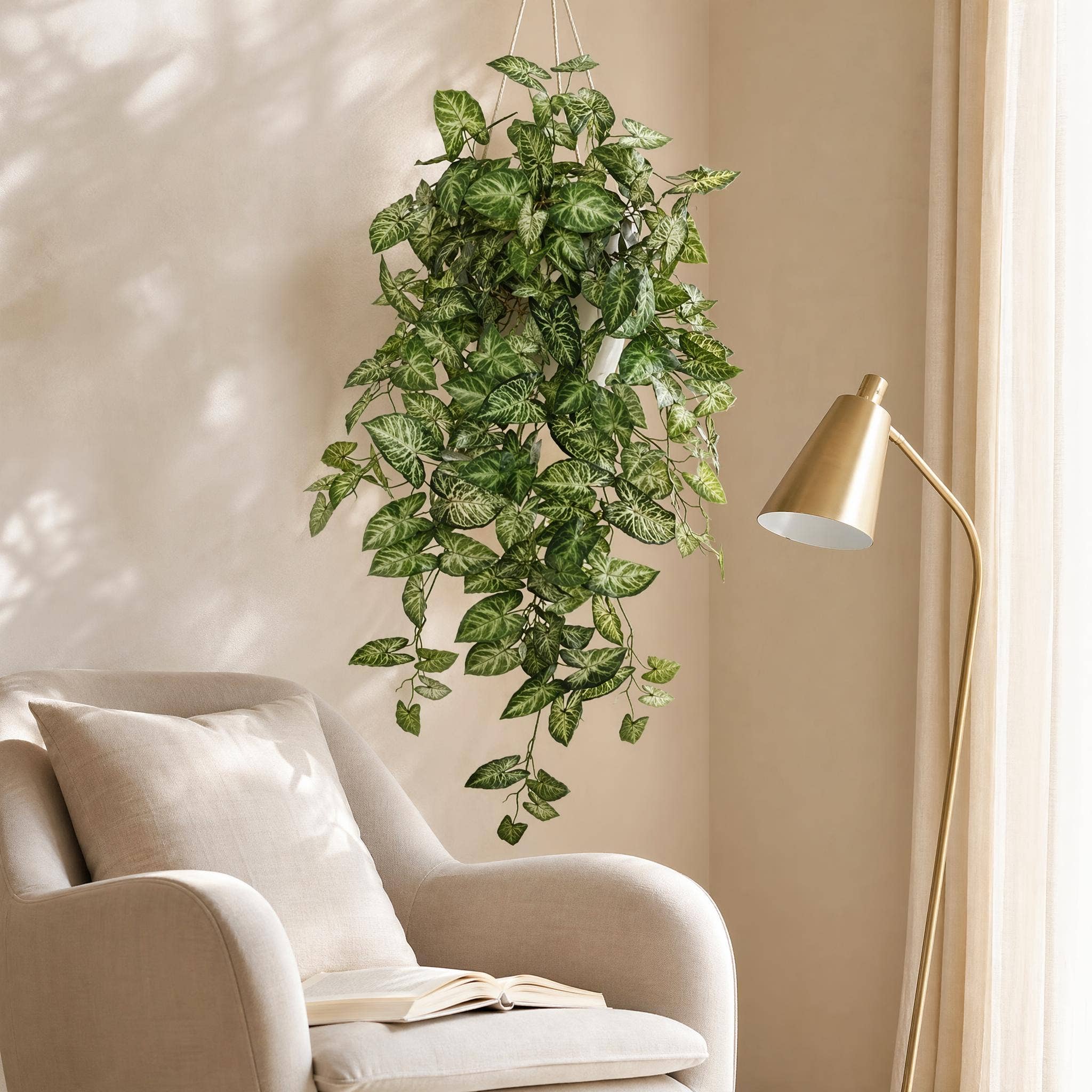 38" Nepthytis Hanging Bush With 196 Leaves Faux